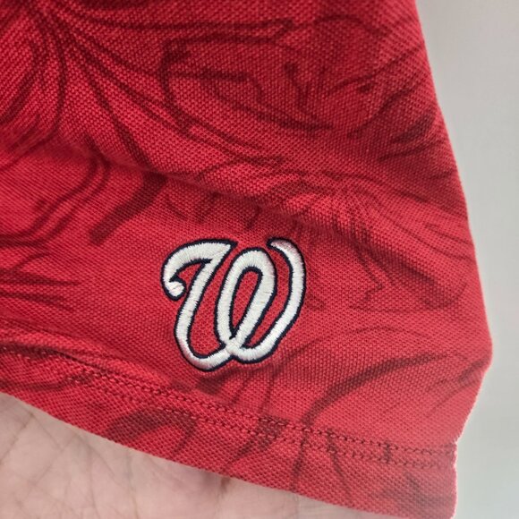 Tommy Bahama Red Santiago MLB Washington Nationals 100% Cotton Polo Shirt Large - Picture 5 of 12